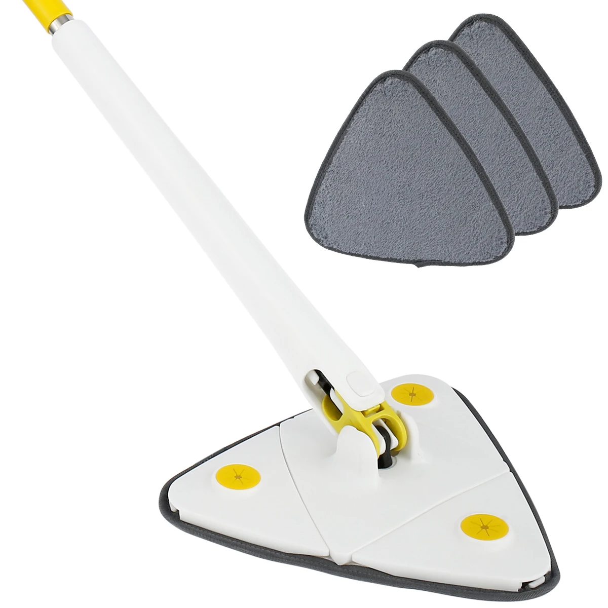 Self-draining triangular mop